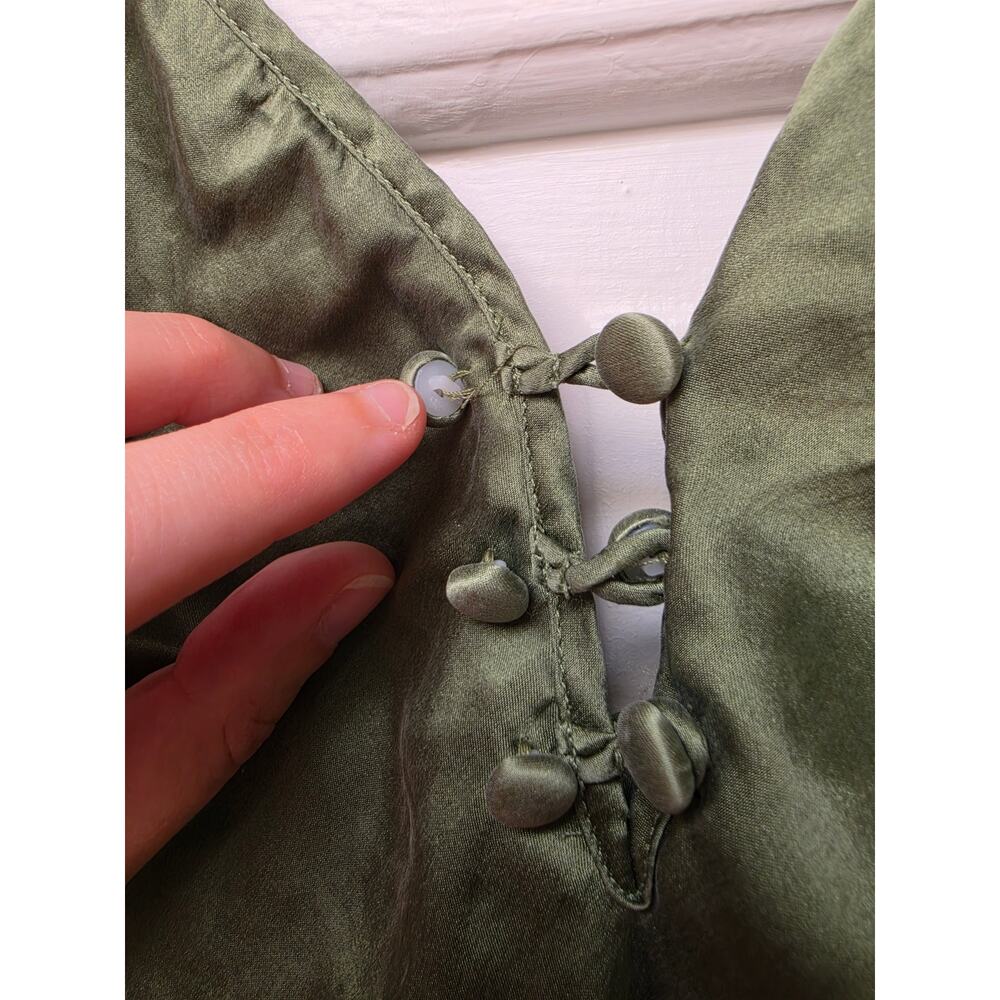 Vintage Victoria's Secret Gold Label Sage Green Silk Slip Dress Large - Picture 4 of 13